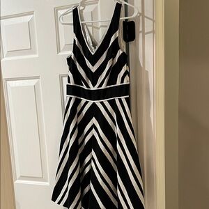 White House Black Market Black and White Striped Dress